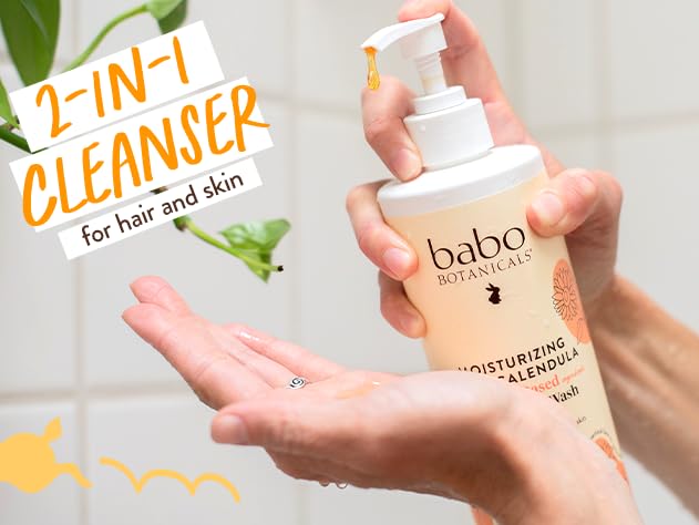 Babo Botanicals Moisturizing Oat & Calendula 2-in-1 Shampoo & Wash - 8 fl oz