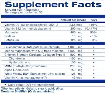 Glucosamine, Collagen, MSM & Chondroitin Joint Support Supplement - 120 Count