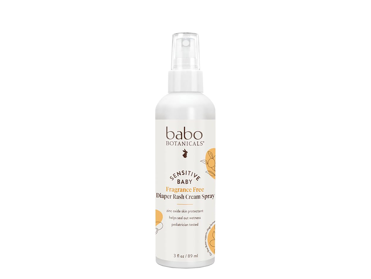 Babo Botanicals Sensitive Baby Fragrance-Free Diaper Rash Cream Spray 3fl.oz.