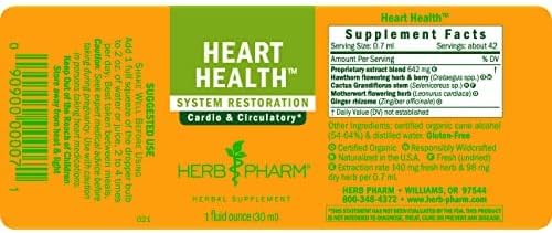 Herb Pharm Heart Health Liquid Herbal Formula with Hawthorn for Cardiovascular System Support - 1 Ounce
