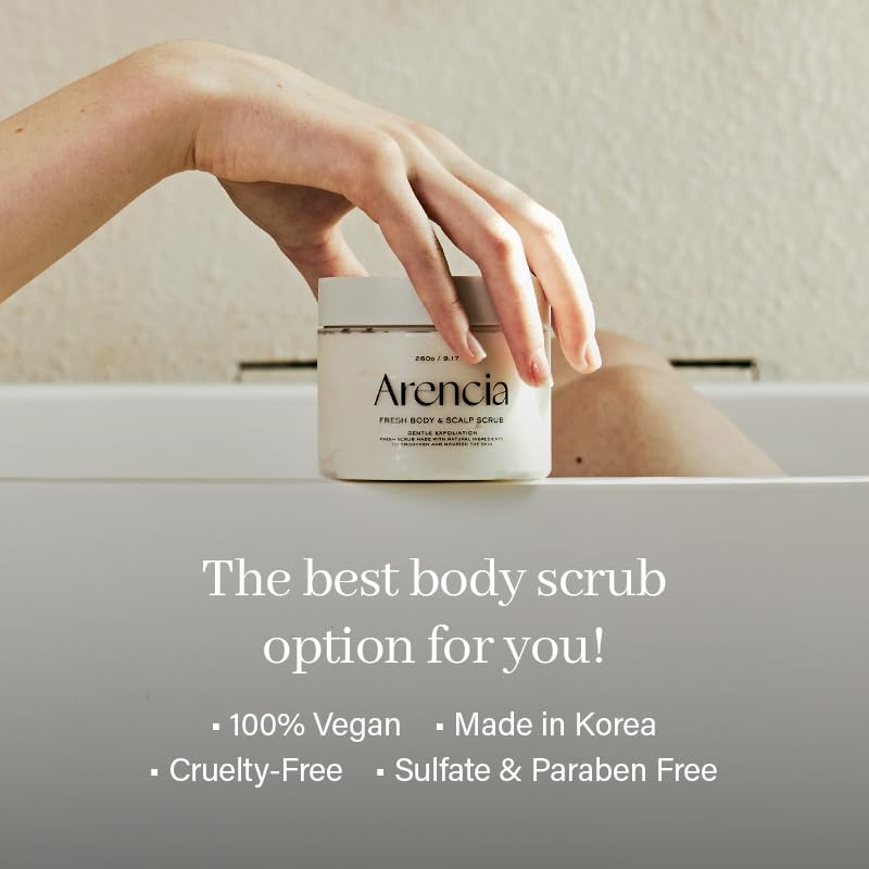 Arencia Fresh Cloud Sea Salt Body & Scalp Scrub (Green) -9.17 oz