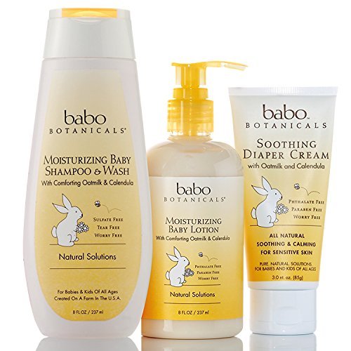 Babo Botanicals Moisturizing Baby Shampoo and Wash Oat Milk Calendula,16 Fl Oz