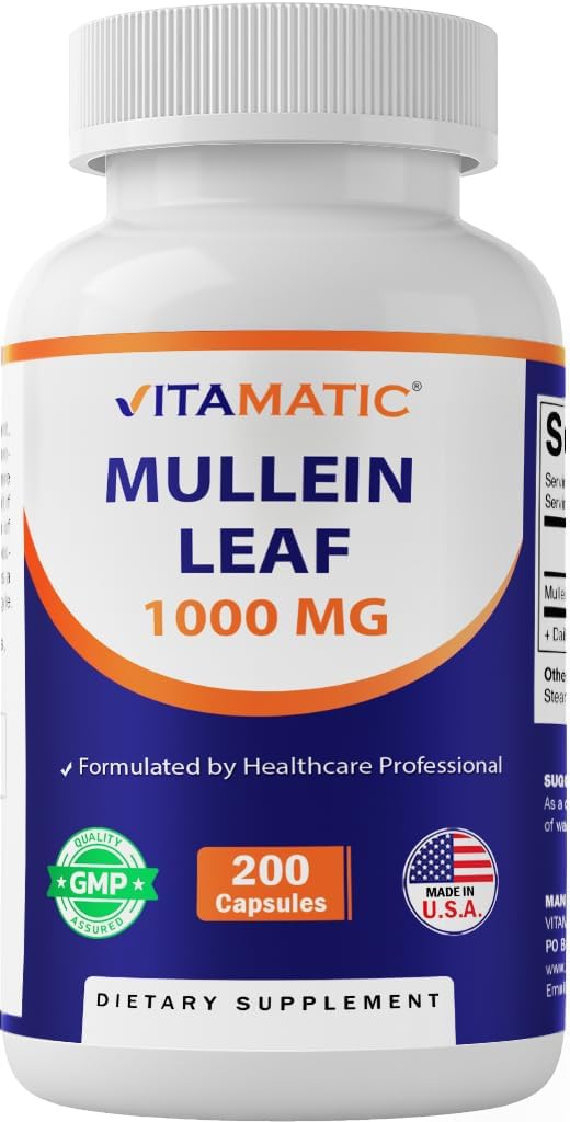 Vitamatic Mullein Leaf 1000mg - 200 Capsules