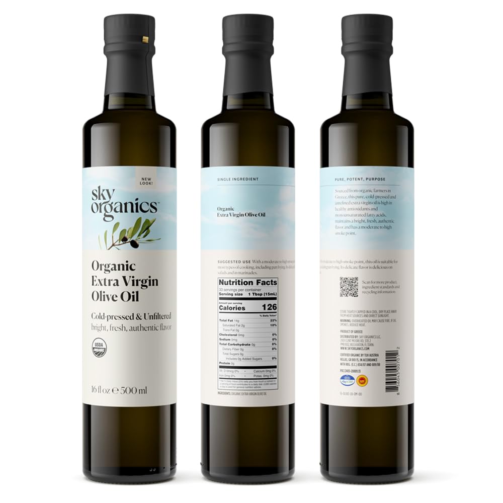 Sky Organics USDA Organic Extra Virgin Olive Oil, 16.9 oz