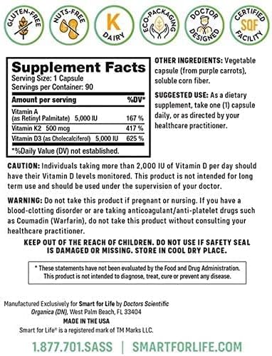 Smart for Life ADK Vitamins Supplement -90 vegeterian capsules
