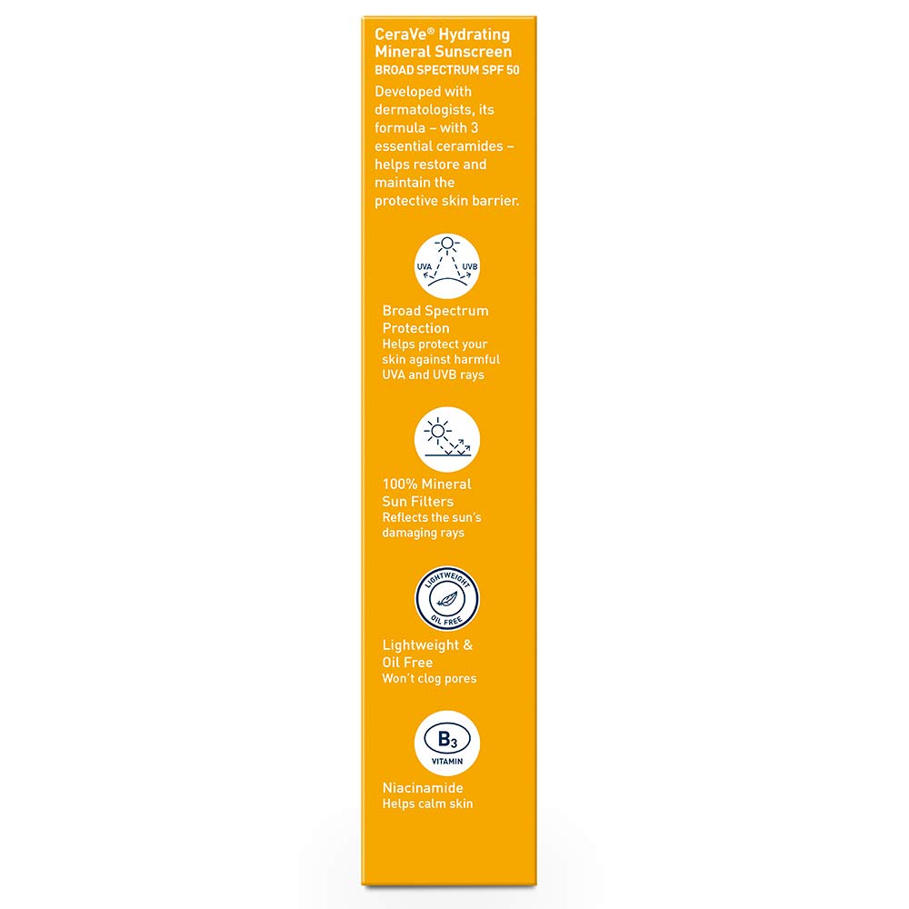 CeraVe Mineral Sunscreen Face Sunscreen with Zinc Oxide & Titanium Dioxide