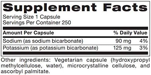 Sodium Bicarbonate & Potassium Bicarbonate Capsules - Bi-Carb Formula 250 Vegetarian