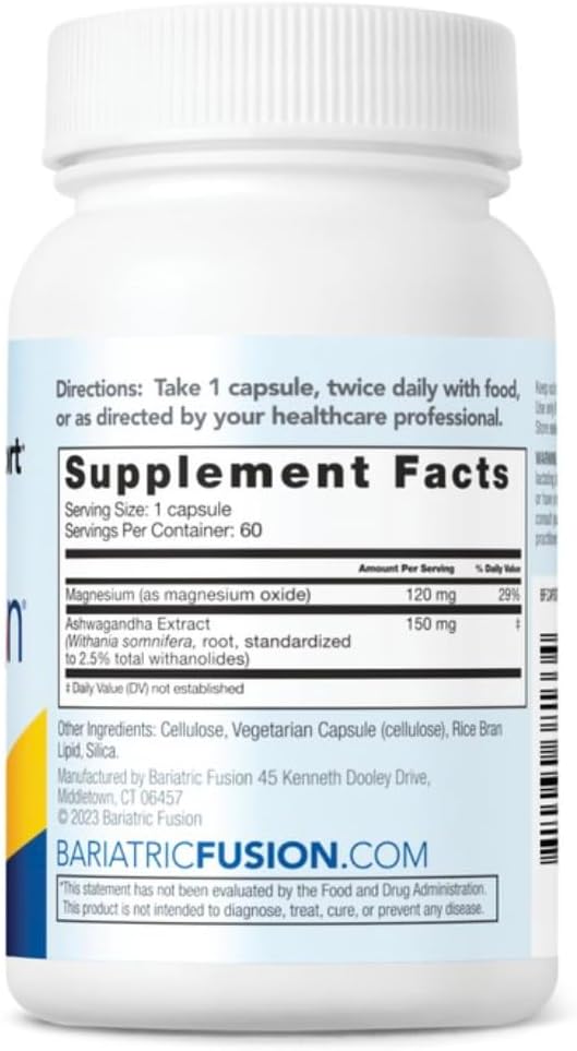 Bariatric Fusion Stress Support Vegan Supplement with Magnesium - 60 Capsules