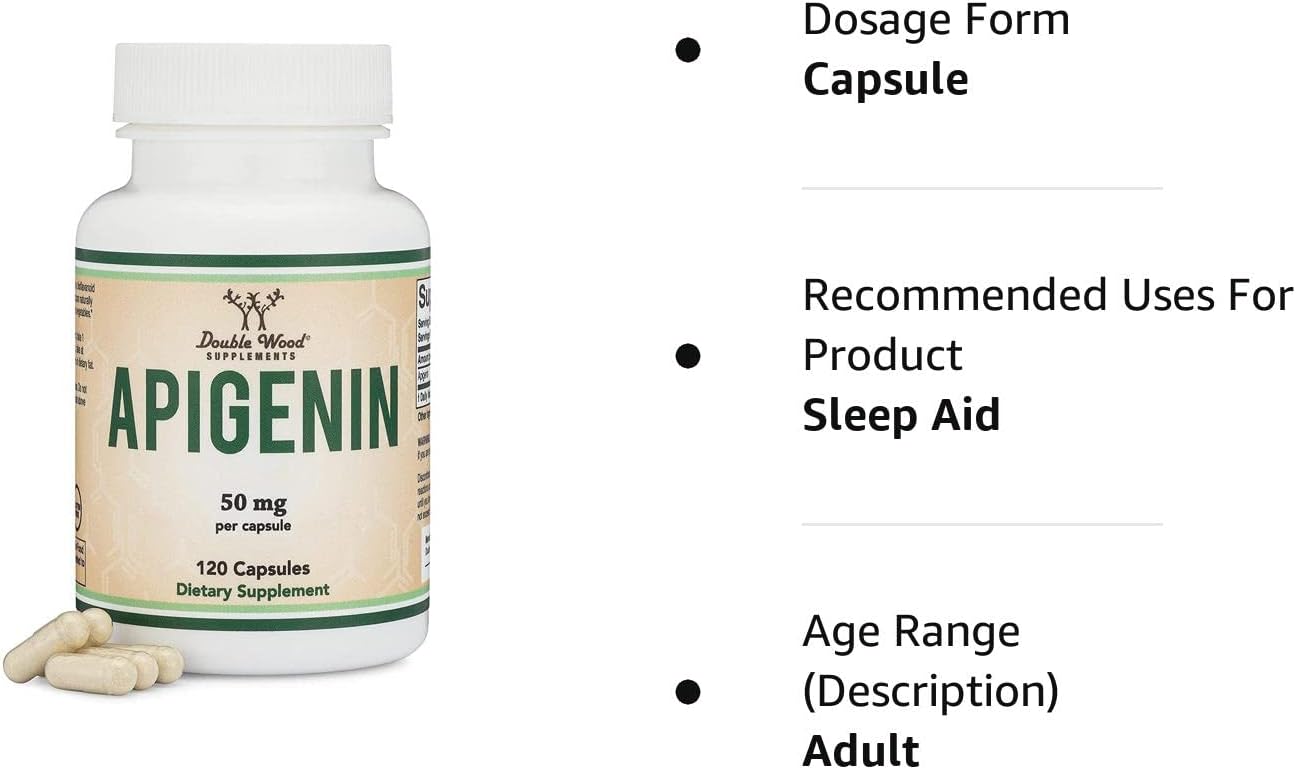 Apigenin Supplement - 50mg per Capsule, 120 Count