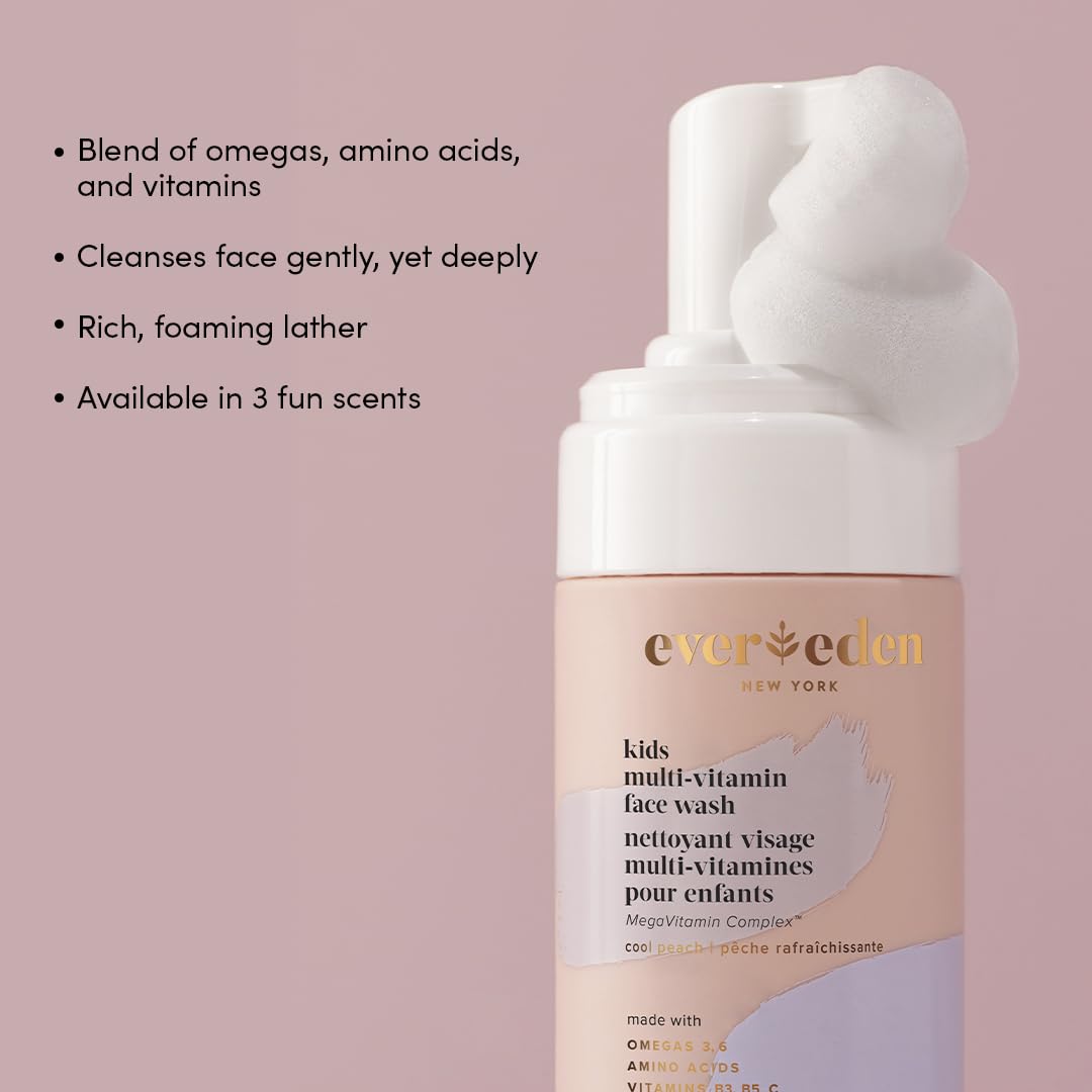 Evereden Kids Face Wash: Cool Peach, 3.4 fl oz