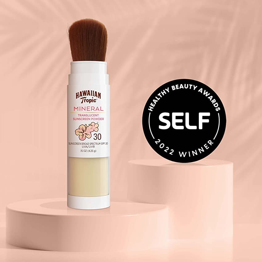 Hawaiian Tropic Mineral Powder Sunscreen Brush SPF 30 -0.15oz