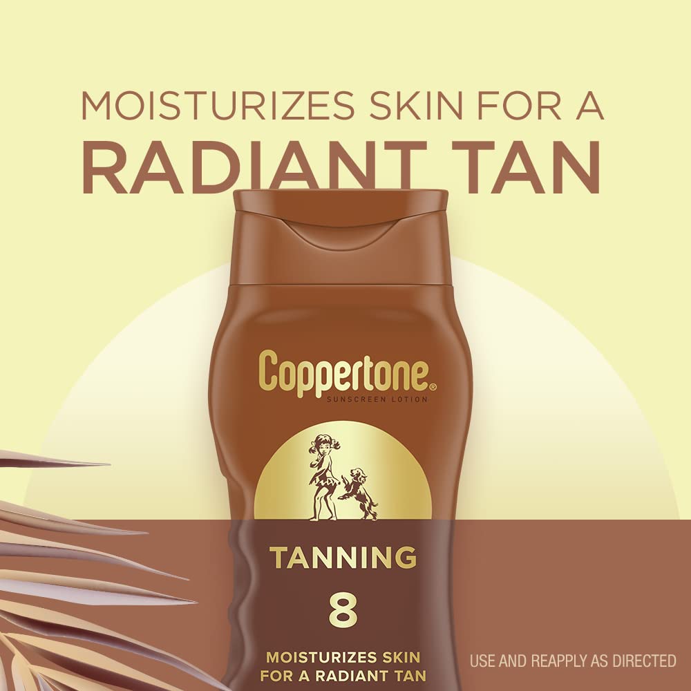 Coppertone Sunscreen Tanning Lotion SPF 8 8 Fl Oz Bottle