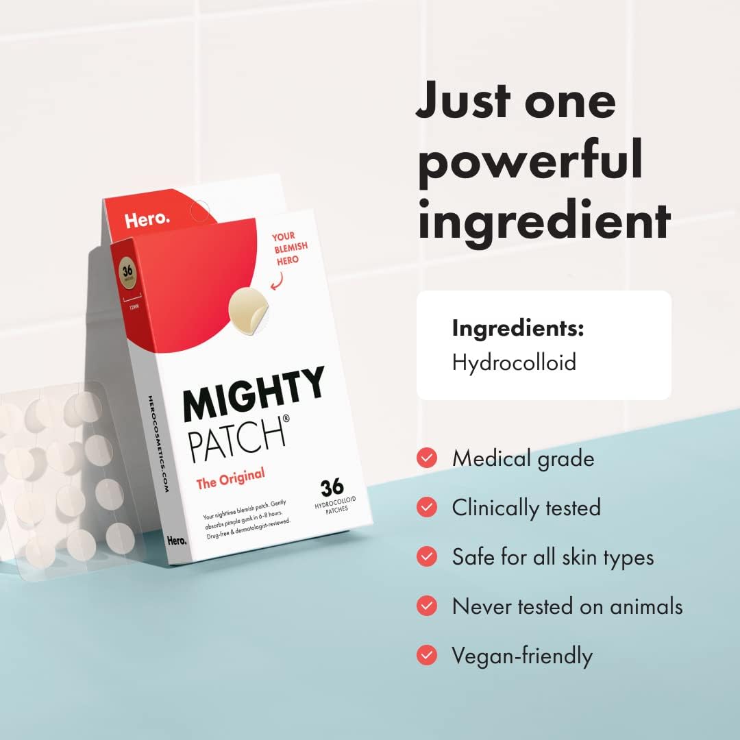Mighty Patch Original - Hydrocolloid Acne Pimple Patch 36 Count