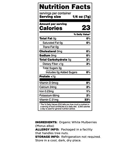Terrasoul Superfoods Organic Sun-dried White Mulberries