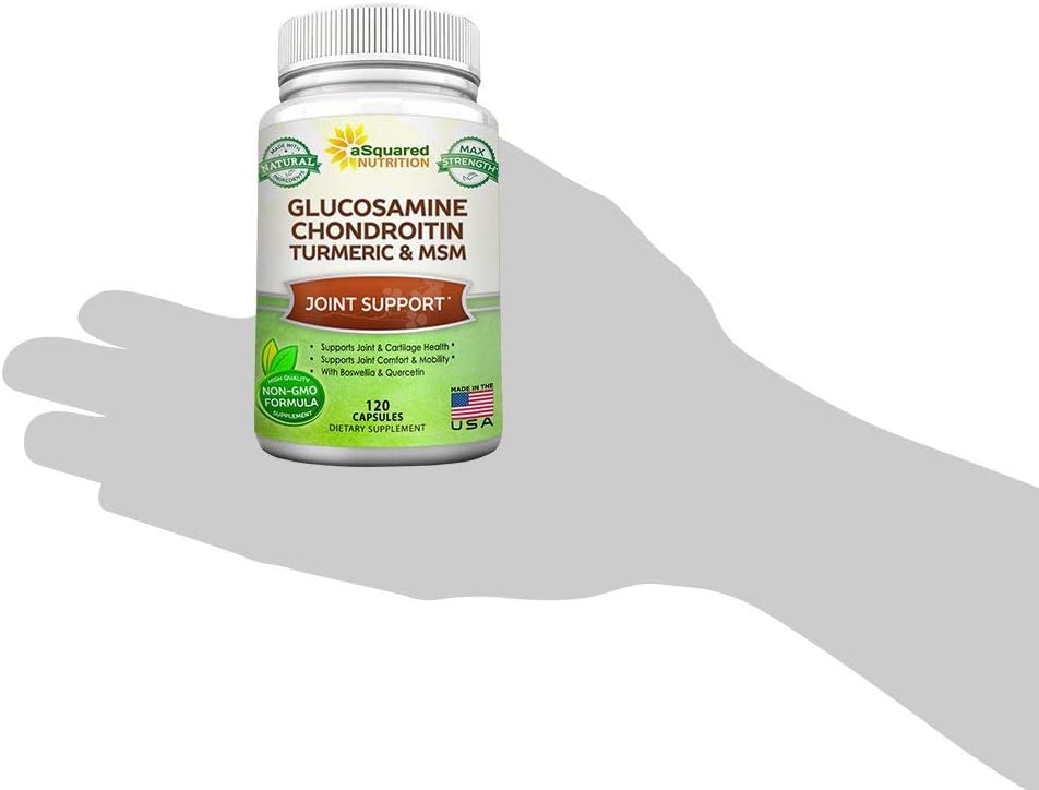 aSquared Nutrition Glucosamine Chondroitin Turmeric MSM Boswellia - 120 Capsules