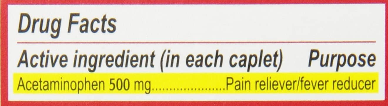 Tylenol Extra Strength Caplets with Acetaminophen Pain Reliever Fever Reduce 100 Count