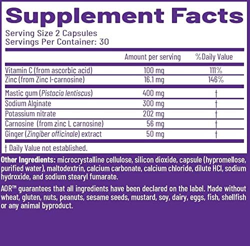 AOR, Gastro Relief, Natural Supplement 60 Capsules