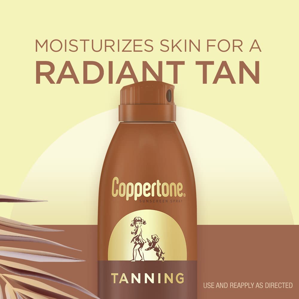 Coppertone Tanning Sunscreen Spray with Broad Spectrum SPF 15,5.5 Oz, Pack of 3