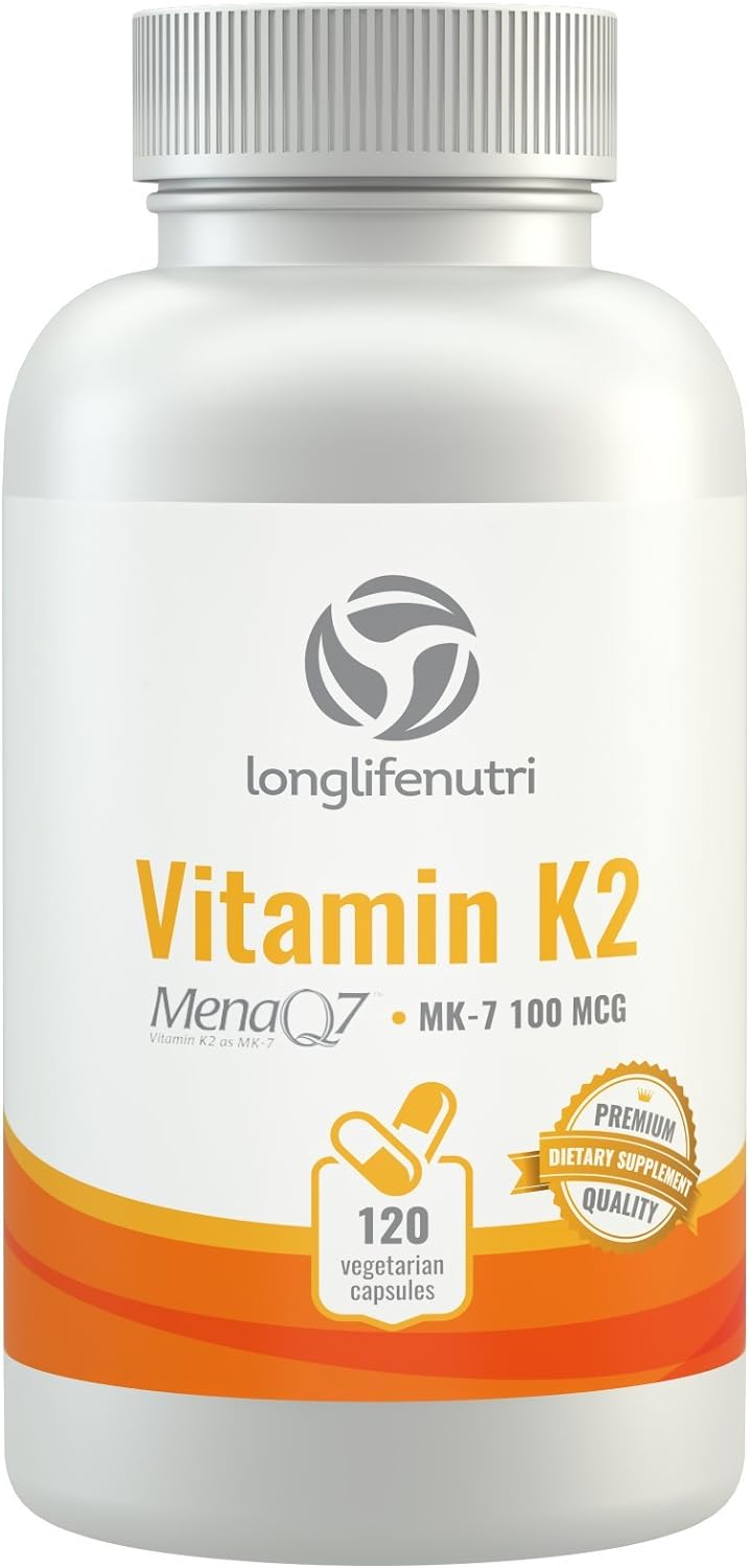 LongLifeNutri Vitamin K2 MenaQ7-120 Veg Caps