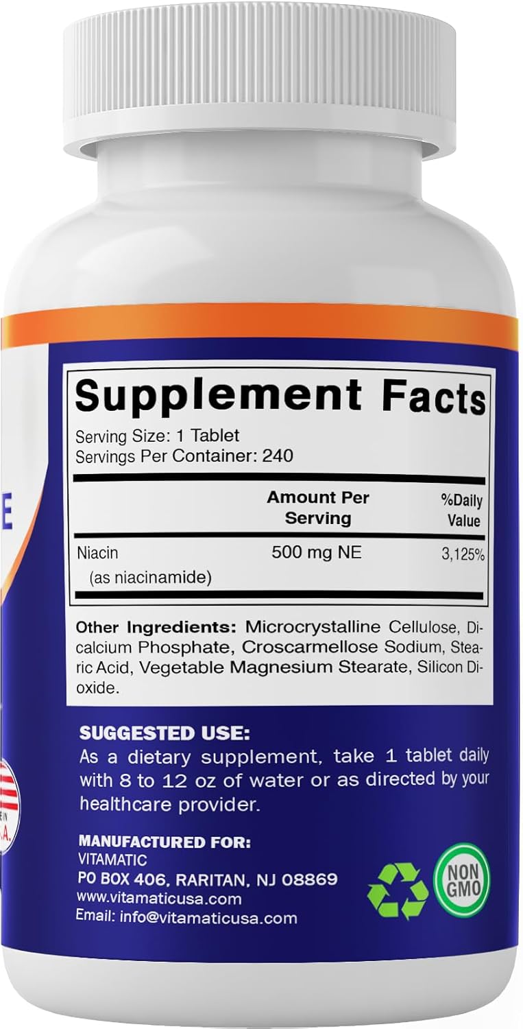 Vitamatic Niacinamide 500 mg - 240 Tablets