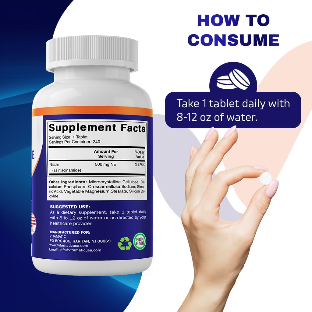 Vitamatic Niacinamide 500 mg - 240 Tablets