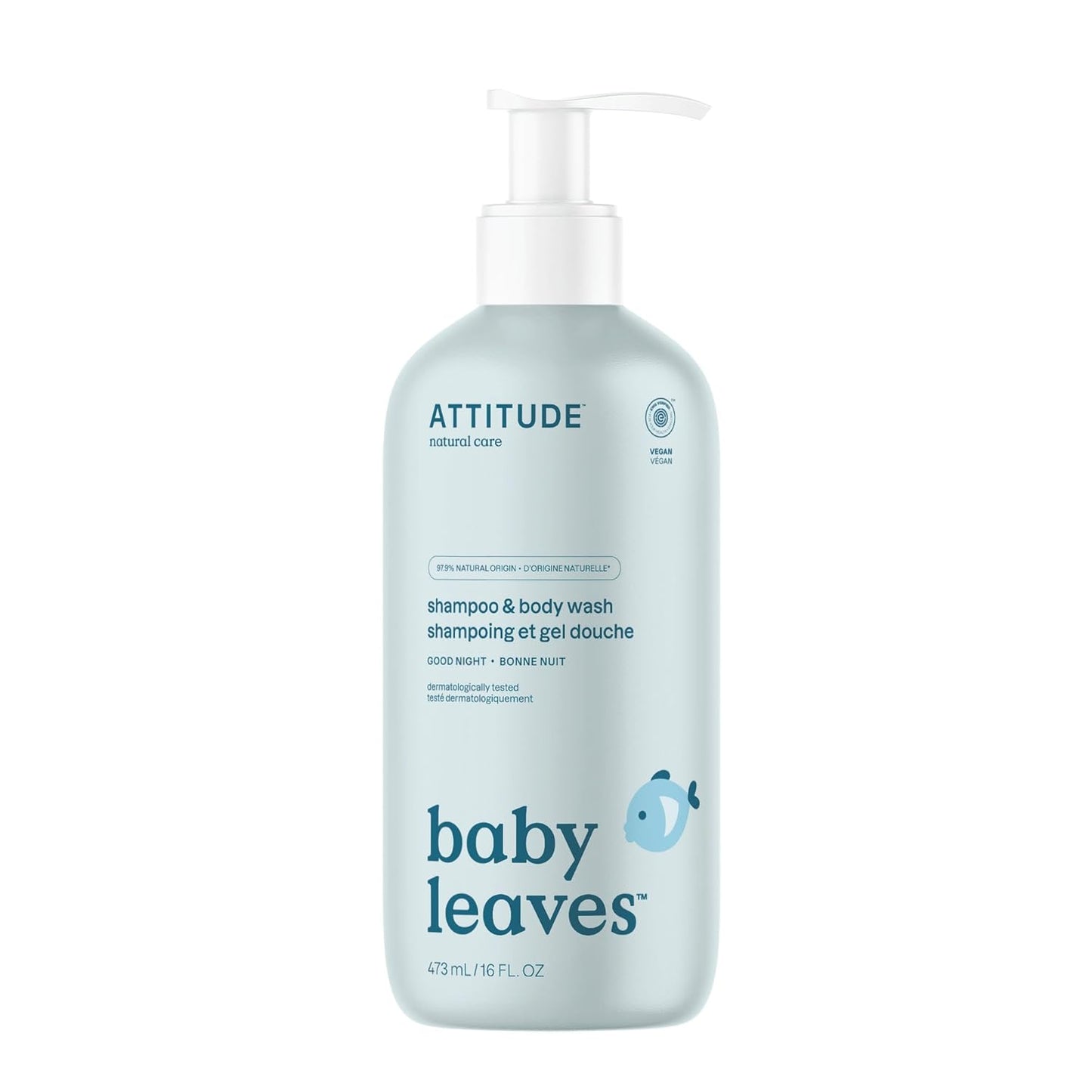 ATTITUDE 2-in-1 Shampoo and Body Wash for Baby -16 Fl Oz