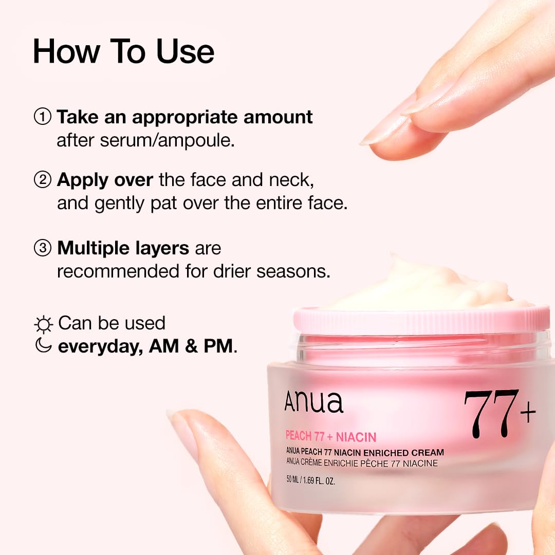Anua Peach Niacinamide Cream, Face Moisturizer - 1.69 fl.oz