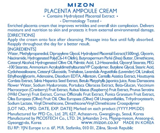 MIZON Placenta Ampoule Cream with Lavander Oil - 1.69 fl oz