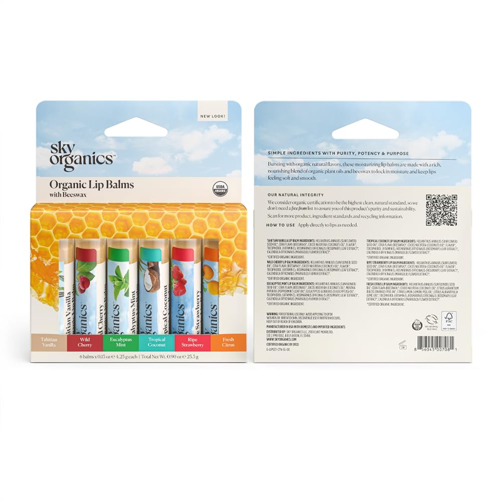Sky Organics Organic Beeswax Lip Balms