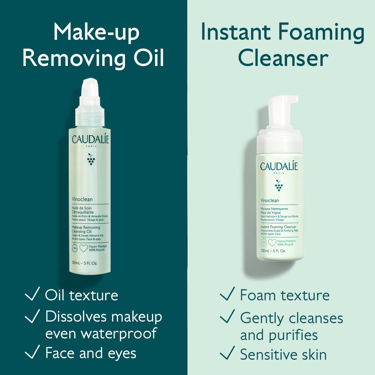 Caudalie Vinoclean Makeup Removing Cleansing Oil (2.5 Fl oz)