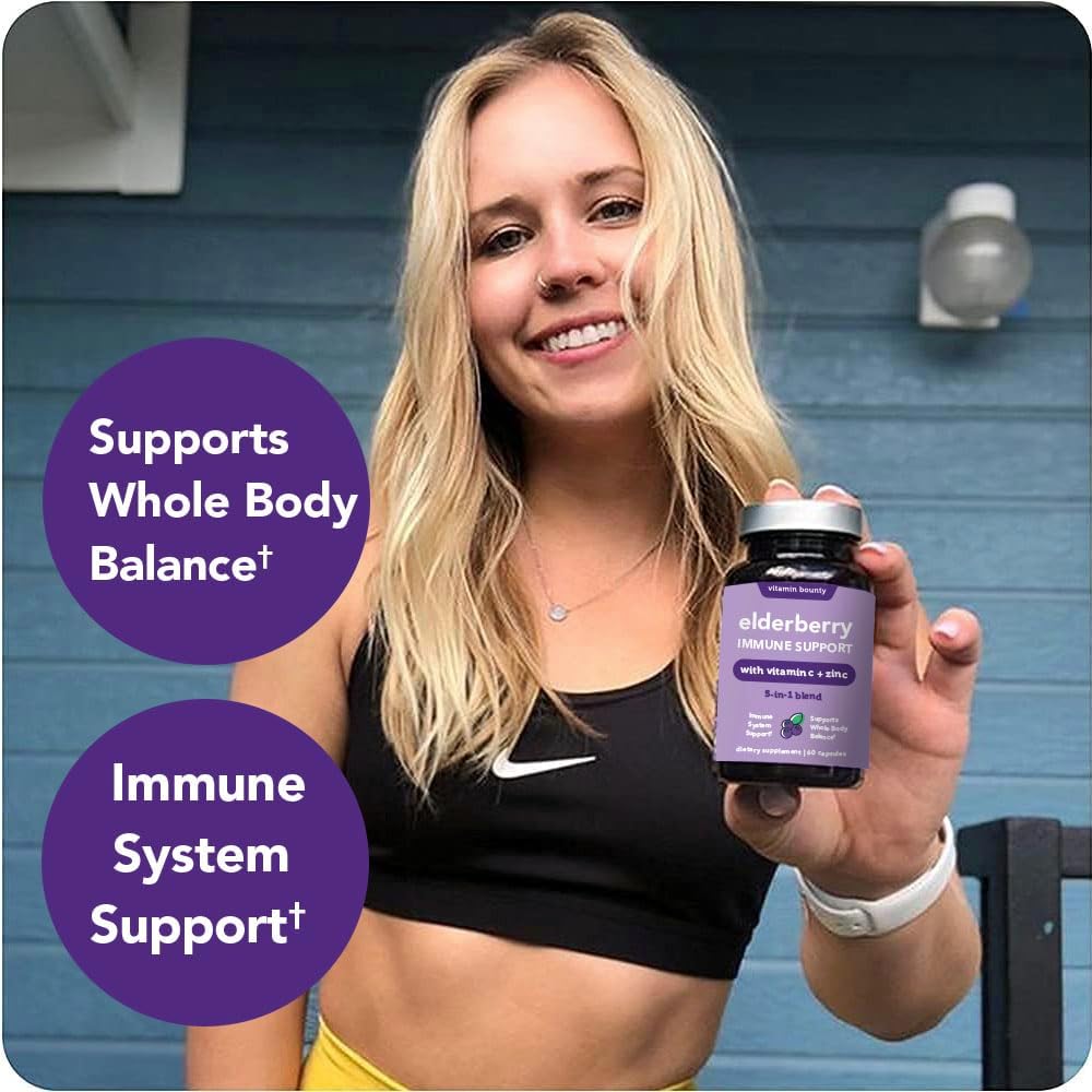 Vitamin Bounty Elderberry Organic Elderberry Capsules for Adults 60 Capsule