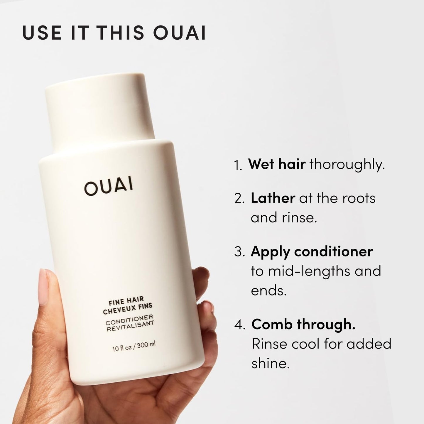 OUAI Fine Hair Shampoo & Conditioner Set, Travel Size - 3 Oz