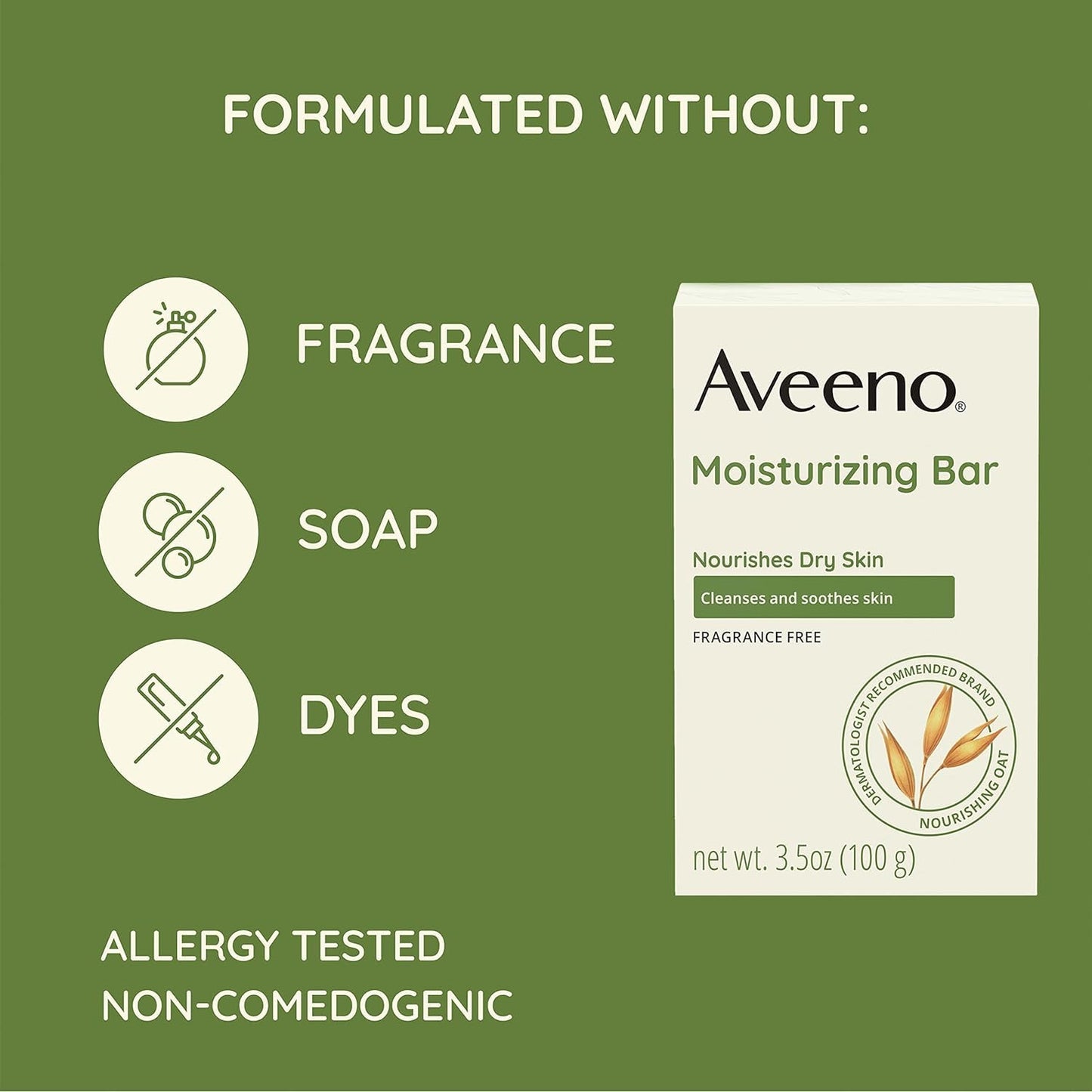 Aveeno Gentle Moisturizing Bar Facial Cleanser - 3.5 oz (Pack of 4)