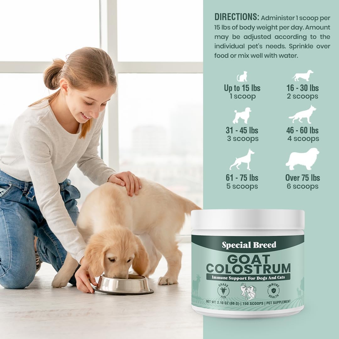 Special Breed Goat Colostrum for Dogs and Cats, Immune Support Supplement 2.10 oz