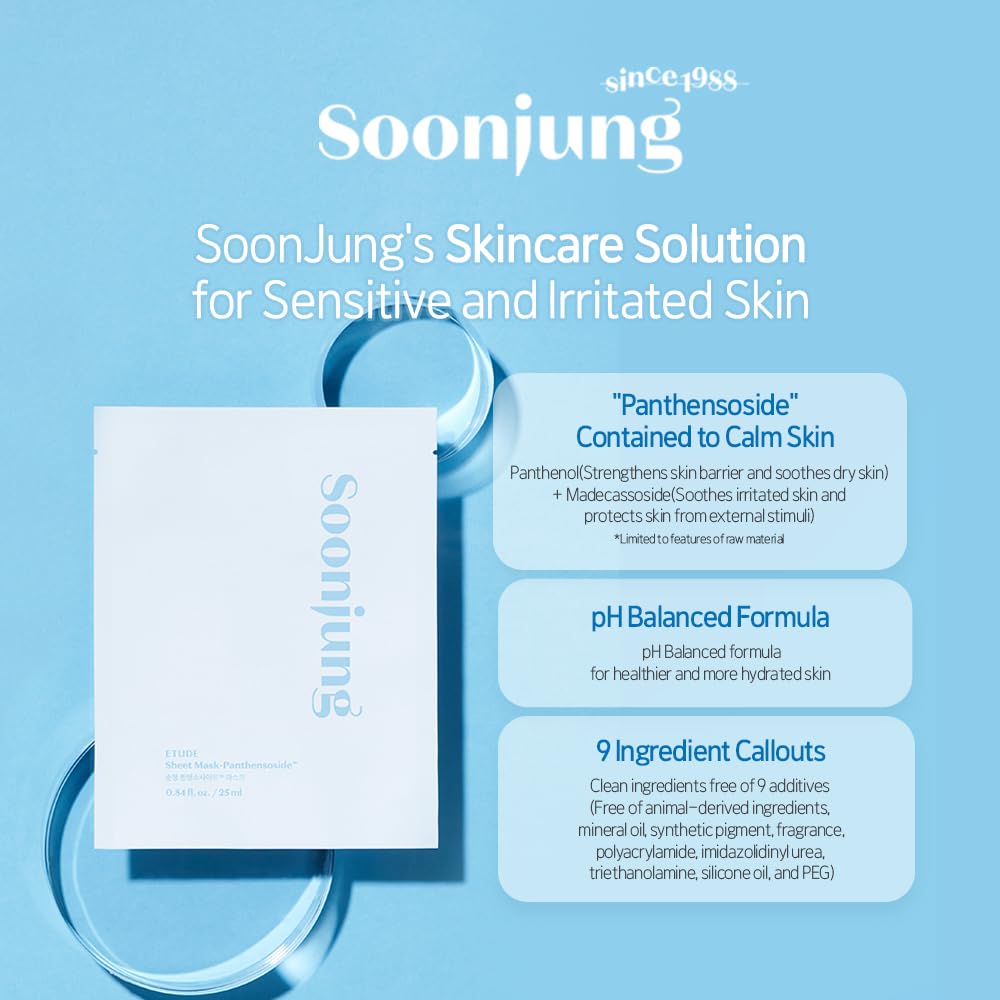 ETUDE SoonJung Sheet Mask Panthensoside (10pcs Pack)