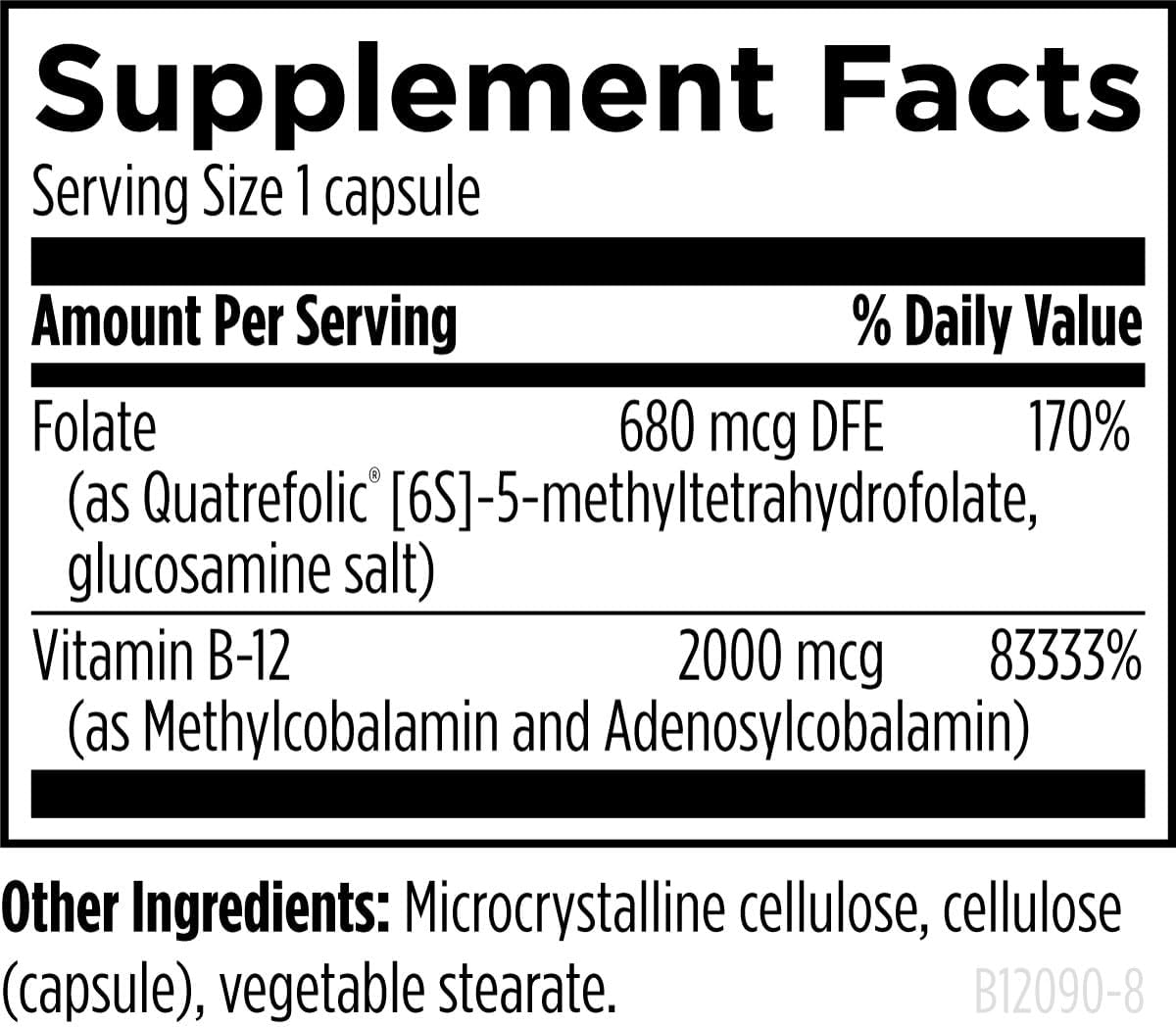 Designs for Health Ultra Methylated B12 + Methyl Folate -90 Capsules