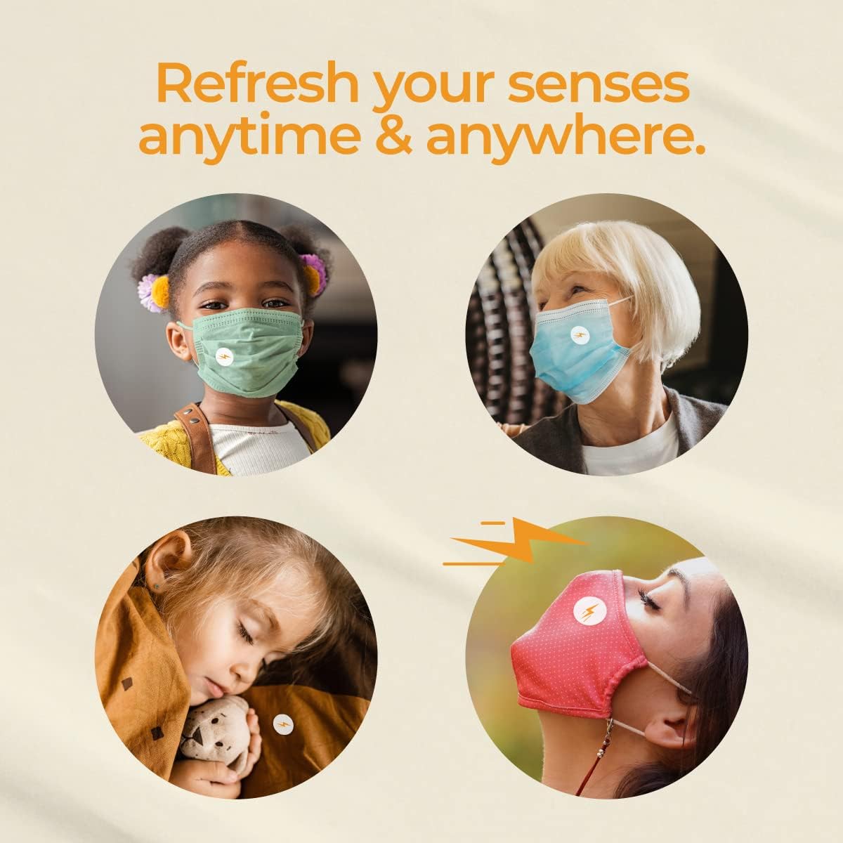 Gya Labs Active Energy Aroma Stickers for Masks 5 Packs-60 Patches