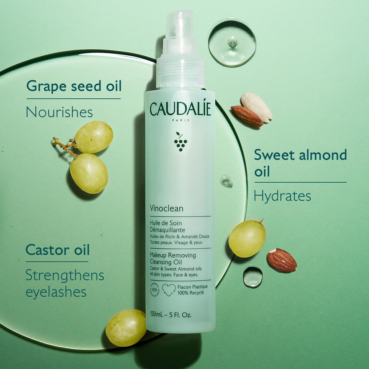 Caudalie Vinoclean Makeup Removing Cleansing Oil (2.5 Fl oz)