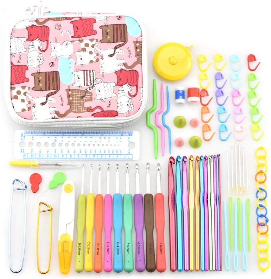 Katech Crochet Hooks Kit with Case, 85-Piece, Ergonomic Crochet Needles