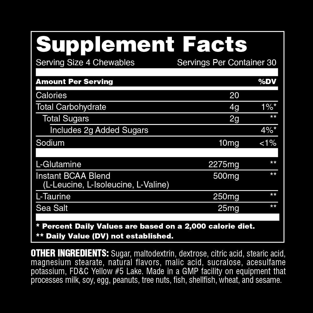 Animal Recovery Chews - Muscle Repair and Hydration with Fast Acting Amino Acids,- Tropical Mango