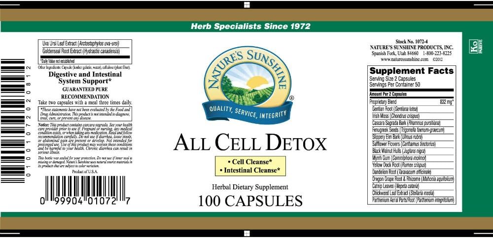 Nature's Sunshine Cellular Detox, 100 Capsules