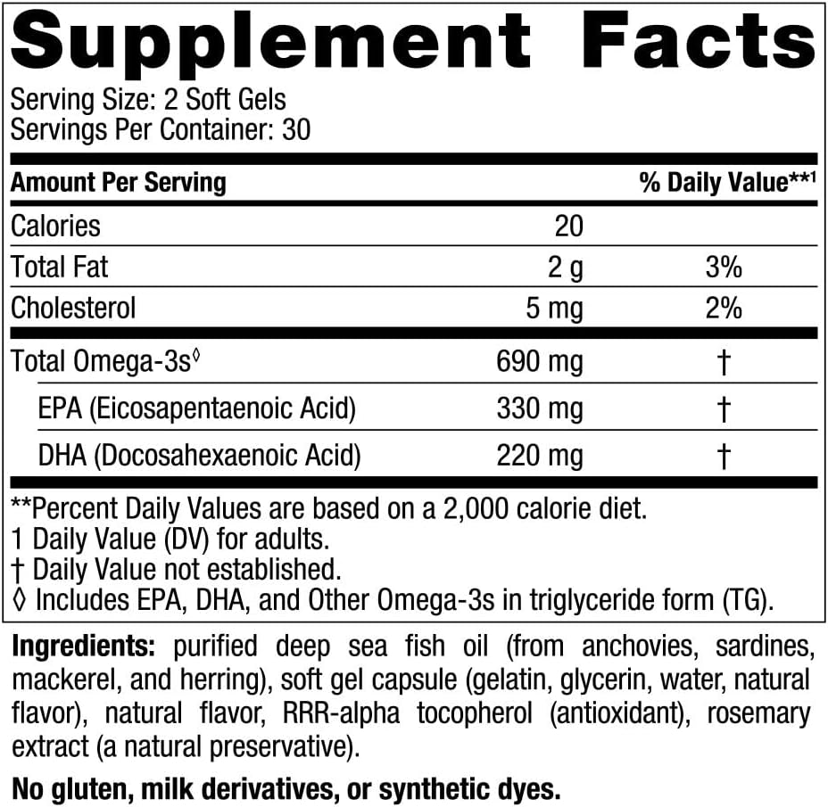 Nordic Naturals Omega-3, Lemon Flavor - 690 mg- 60 Soft Gels