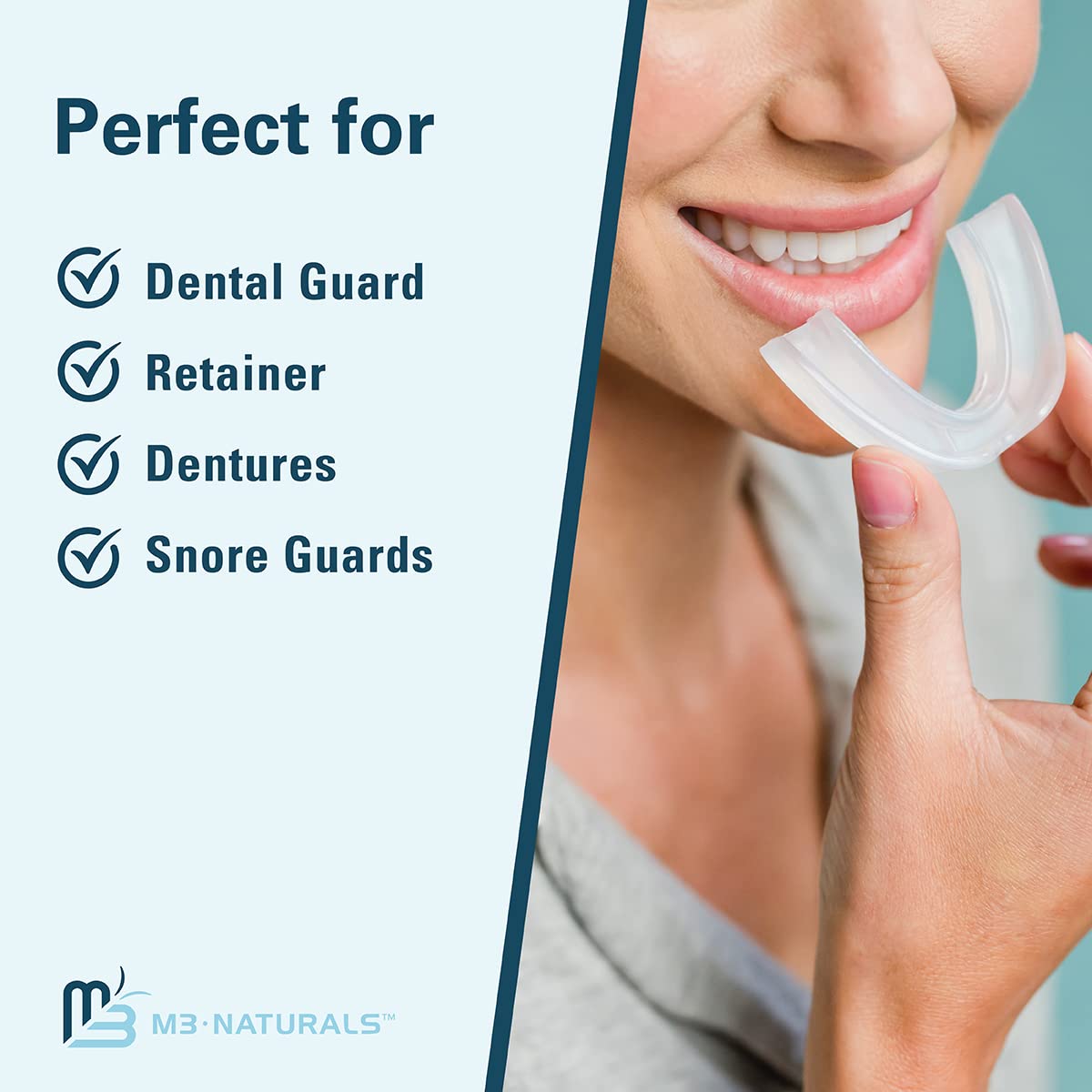 Retainer Cleanser and Soak Container Universal No Mess Denture Cleaning Tablets
