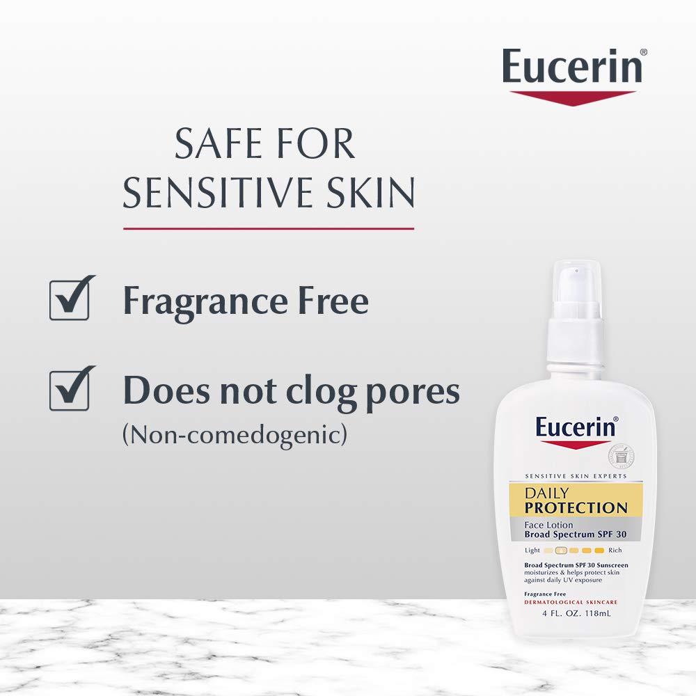 Eucerin Daily Protection Face Lotion with Broad Spectrum SPF 30 Sunscreen, 4 Fl Oz