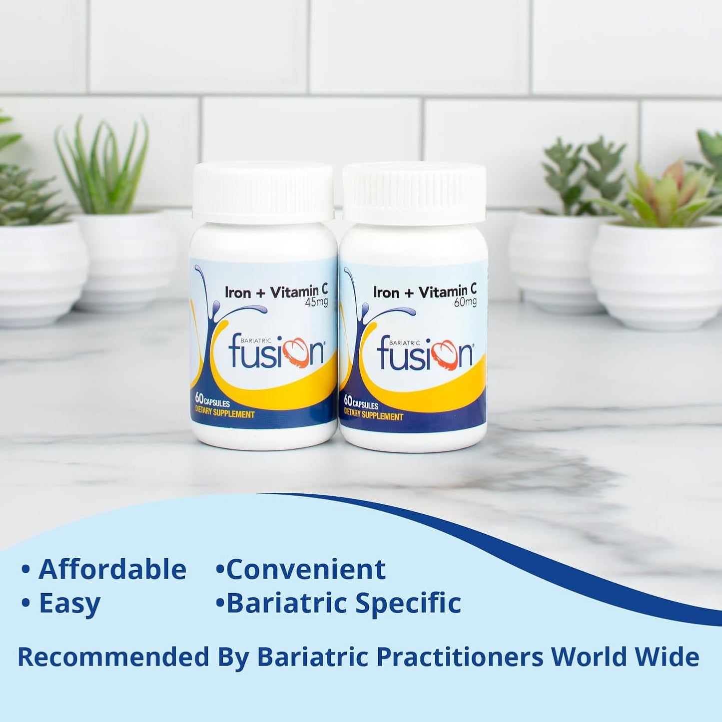 Bariatric Fusion Iron Supplement 45mg with Vitamin C - 60 Count
