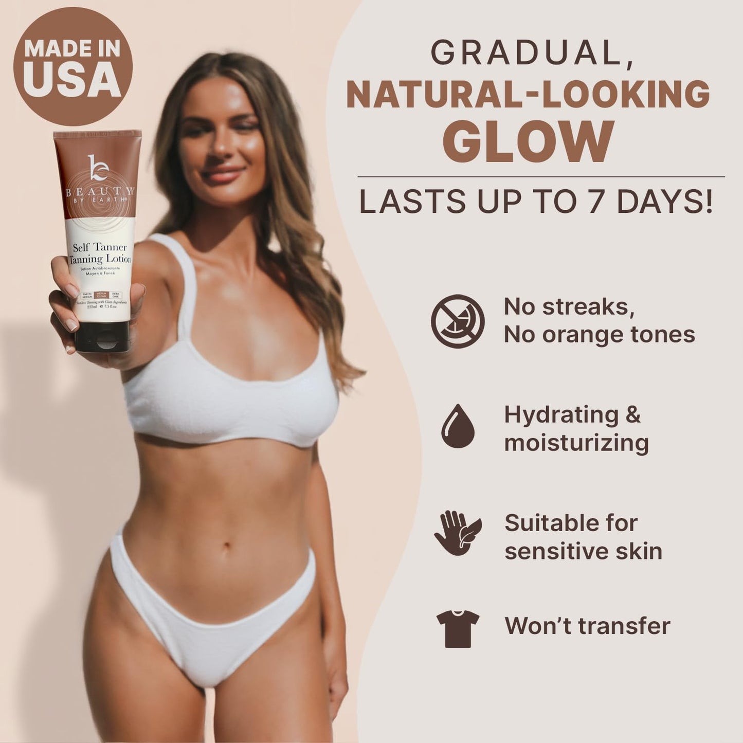 Beauty by Earth Self Tanner lotion -7.5 fl oz
