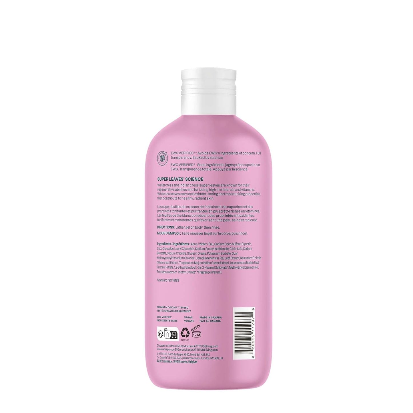 ATTITUDE Body Wash, EWG Verified Shower Gel -16 Fl Oz