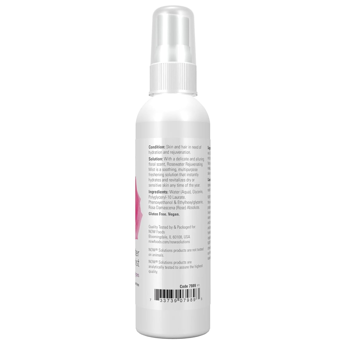 NOW Solutions Rosewater Rejuvenating Mist, Hydration