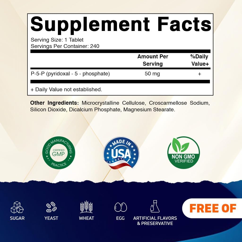 Vitamatic P5P 50 mg – Pyridoxal-5-Phosphate - 240 Tablets