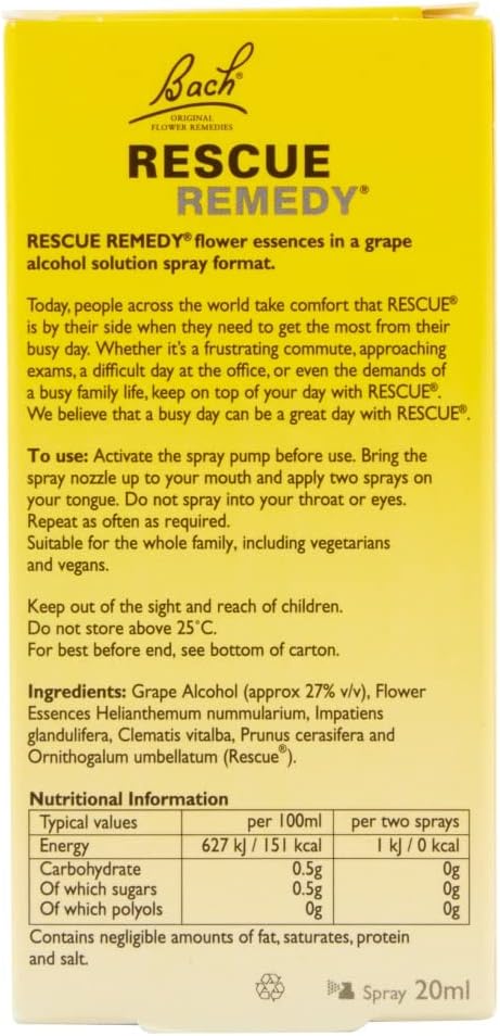 Rescue Remedy Flower Essences, 20ml Spray Bottle